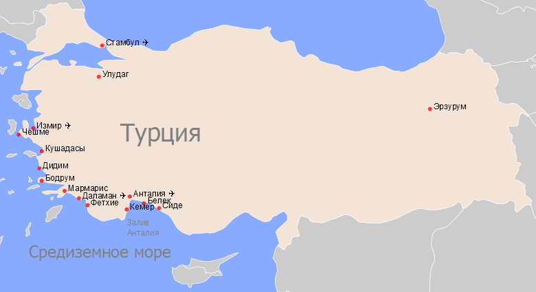 Турция карта